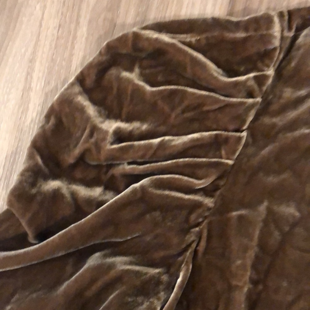 Ulla Johnson Velvet Mock Neck Ruched Blouse 4 - Picture 4 of 8